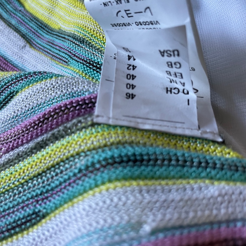 M Missoni stripes dress euro 46 US 10 knit belt - Picture 6 of 9